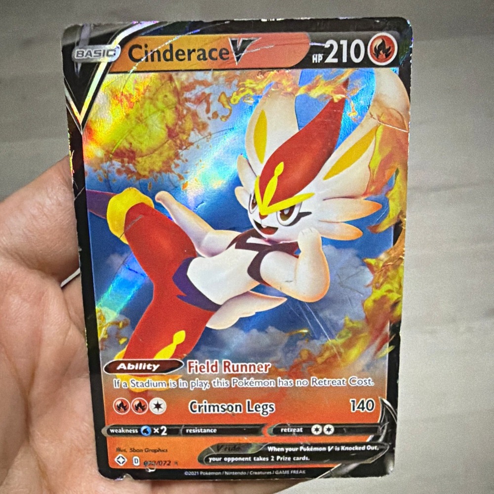Pokemon TCG Cinderace V 044/072 Sword & Shield Ultra Rare Holo 210HP ENG 2021